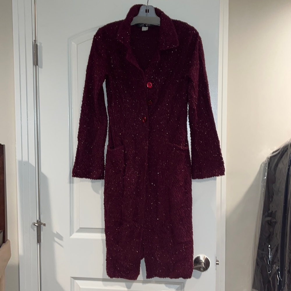 Maroon Sparkly Cardigan